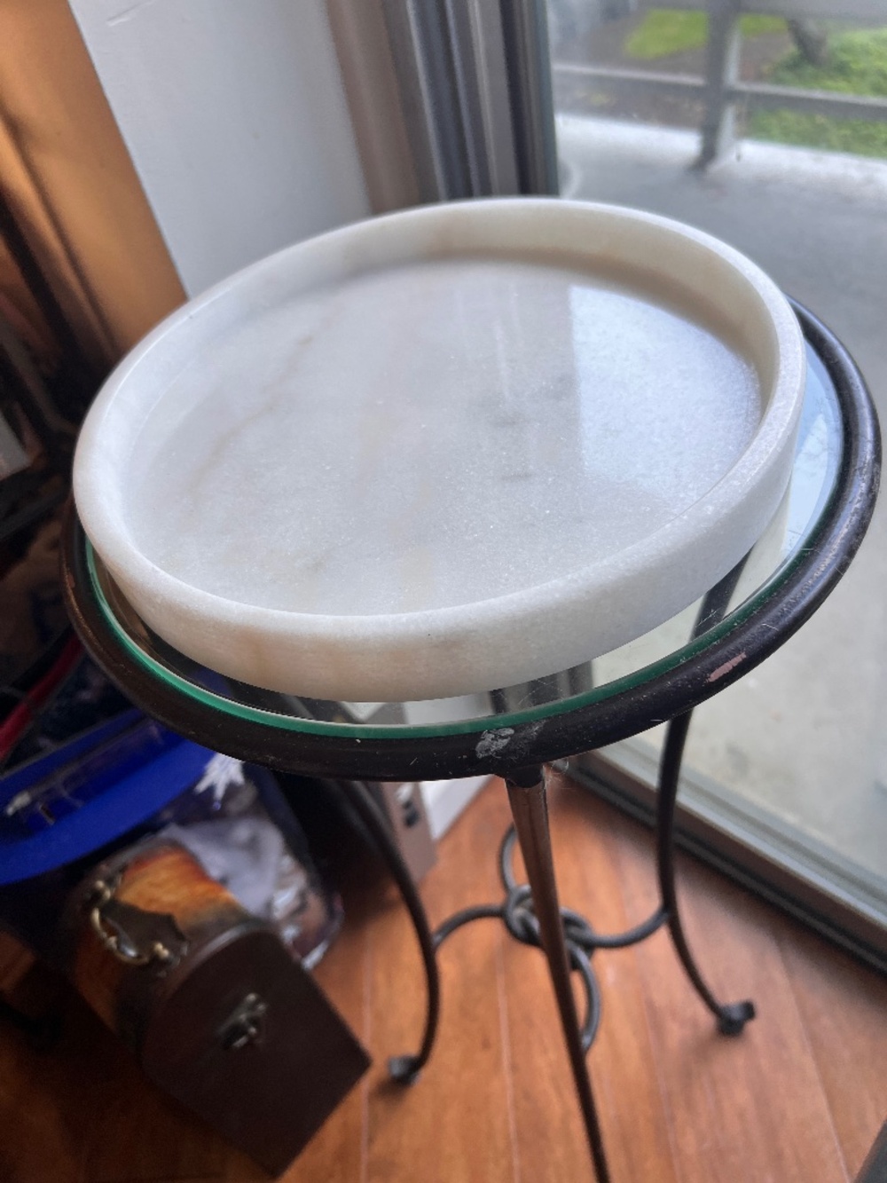 Vintage Idaho white marble tray
